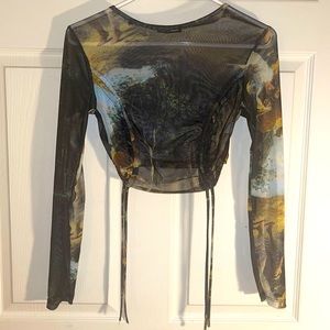 Fashion nova - Ruched Mesh Crop Top